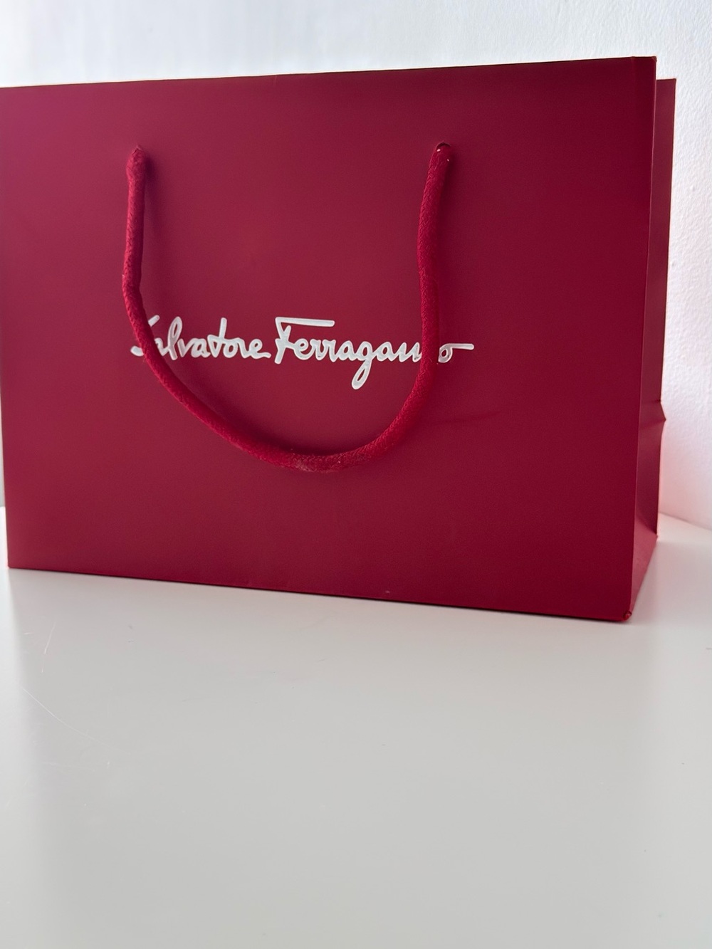 Salvatore Ferragamo Red Paper Tote with Rope Handles
